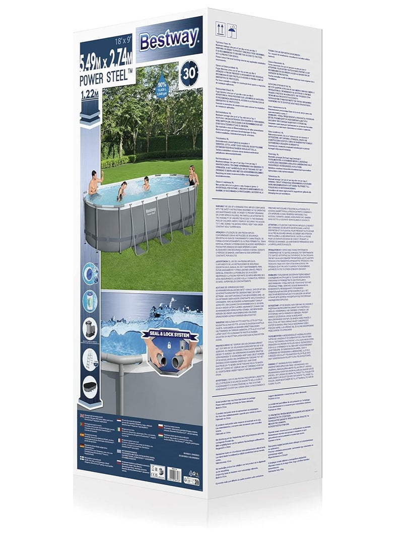 Power Steel Oval Pool Set 5.49X2.74X1.22 56710