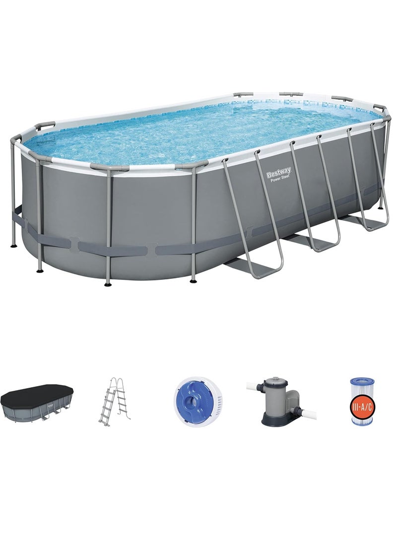 Power Steel Oval Pool Set 5.49X2.74X1.22 56710