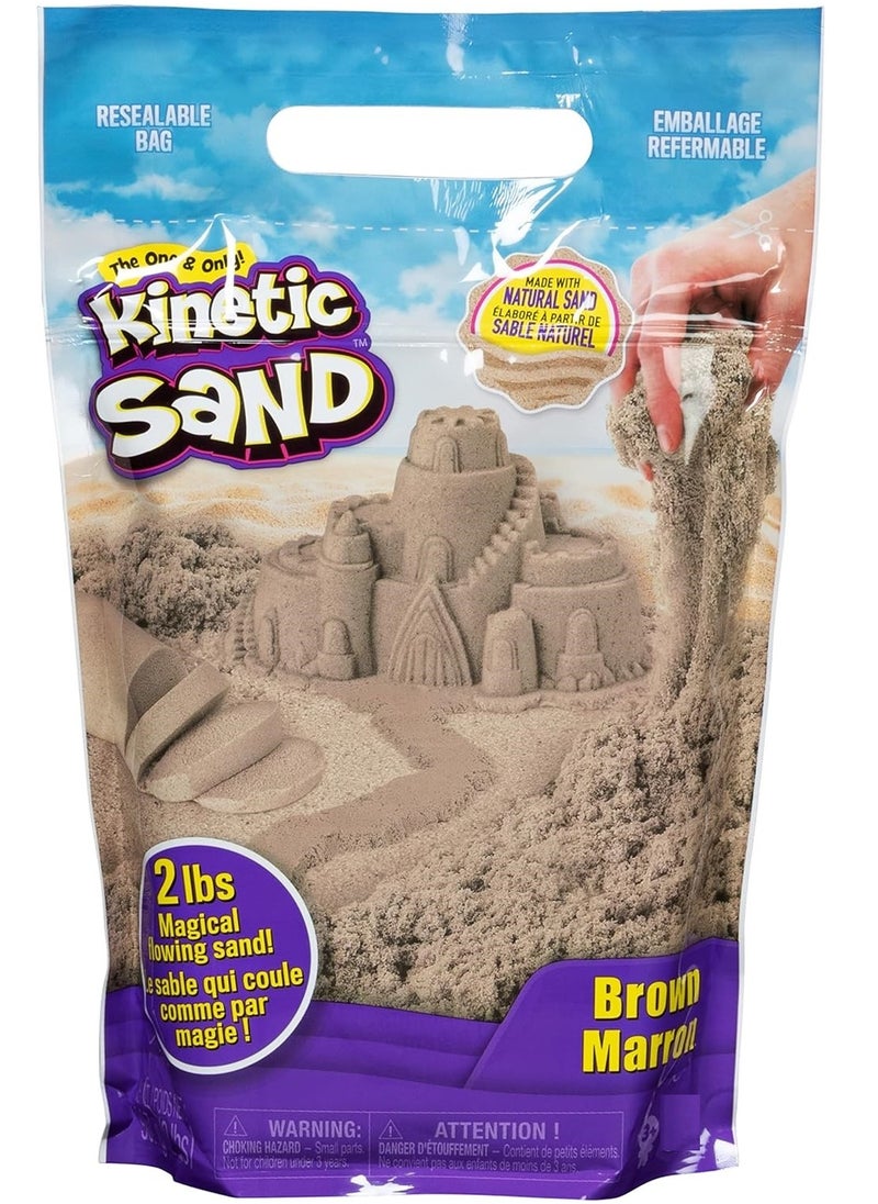 Kinetic Sand, The Original Moldable Sensory Play Sand, Brown, 2 lb. Resealable Bag, Ages 3+