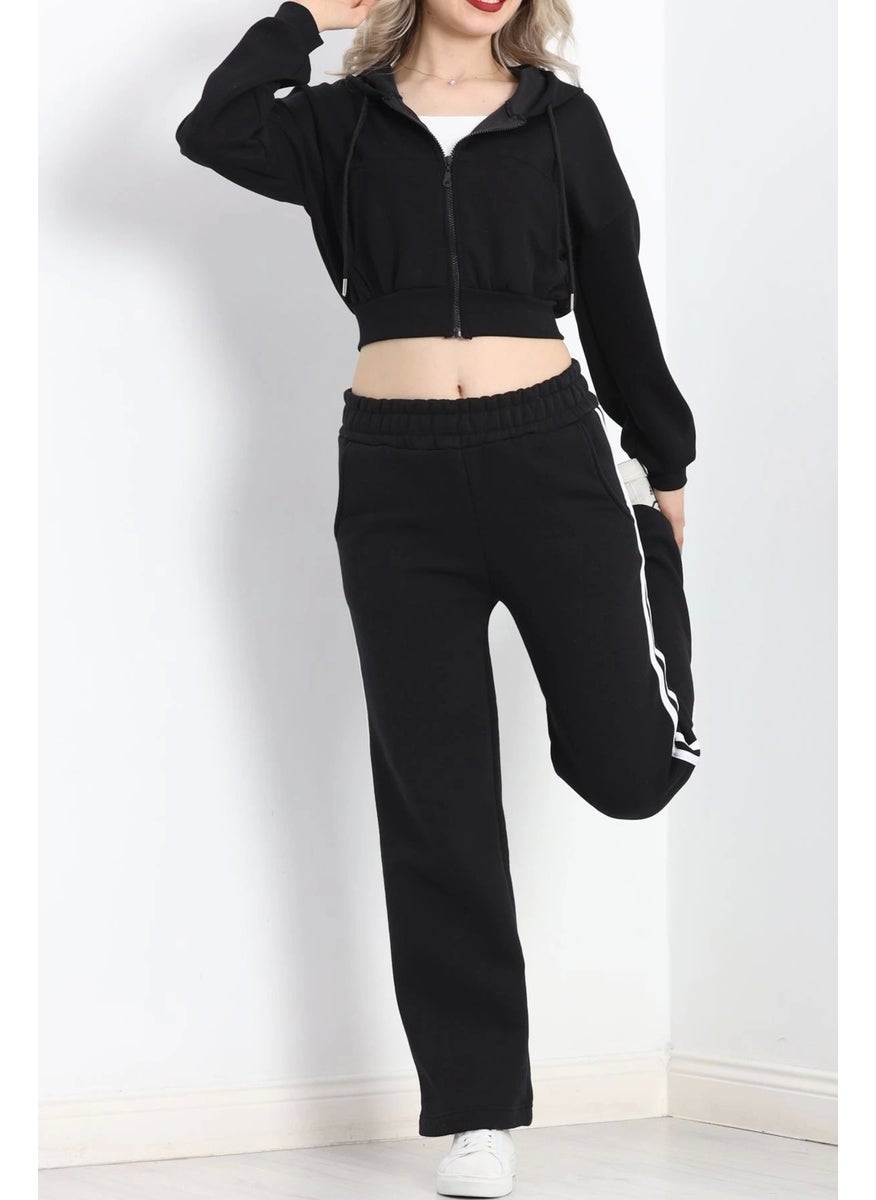 Kazakx Three Thread Inner Furry Sweatpants Black - 20111.1287.