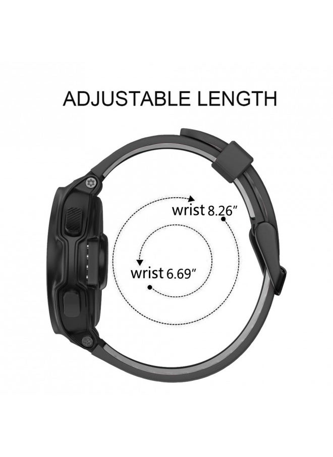 ISABAKE Watch Band for Garmin Forerunner 735XT/230/220/235/620/630,Compatible with Garmin Approach S20/S5/S6,Soft Silicone Replacement Wristbands with Metal Buckle,One Size (Black Buckle)