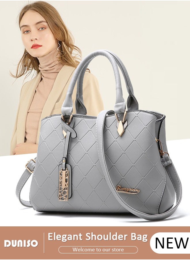 Women's Handbag with Removable Shoulder Strap, Soft PU Leather Elegant Tote Bag, Large Capacity Tote Shoulder Bag, Fashion Ladies Satchel Bag for Office Travel Daily