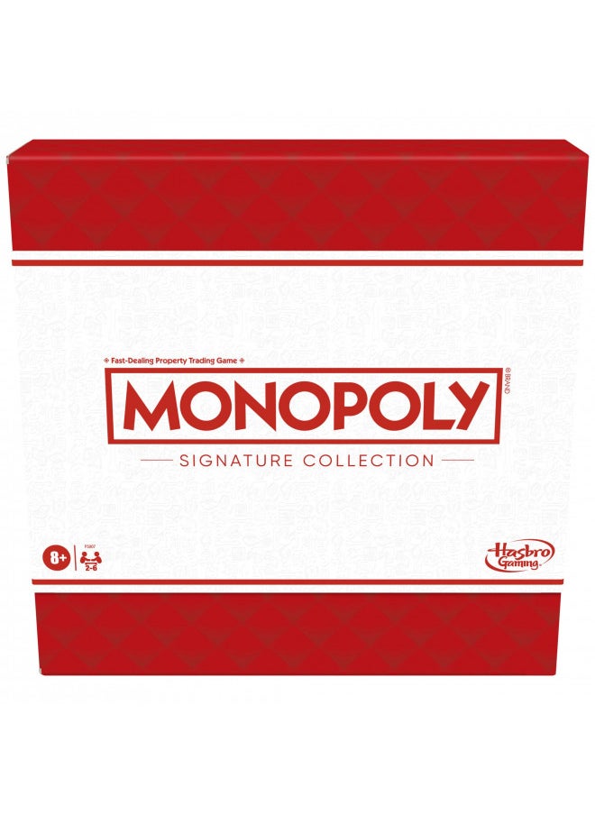 Monopoly Signature Collection Family Board Game for 2 to 6 Players, Premium Packaging and Components, in-Box Storage, Family Game for Ages 8+