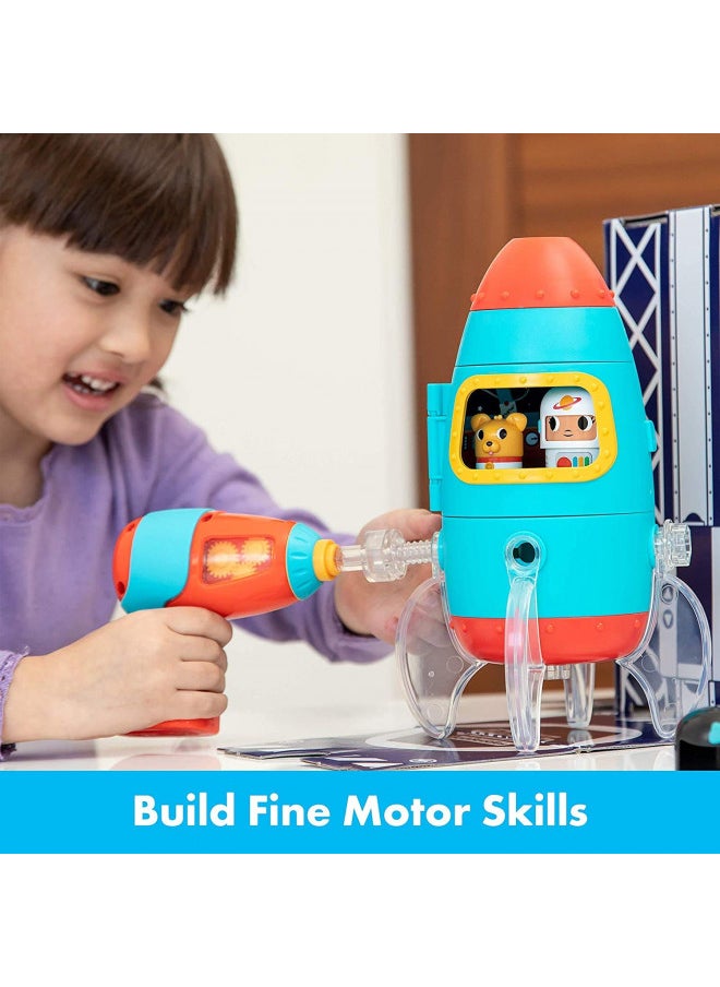 Educational Insights Design & Drill Bolt Buddies Rocket Take Apart Toy with Electric Toy Drill, Preschool STEM Toy, Gift for Boys & Girls, Ages 3+