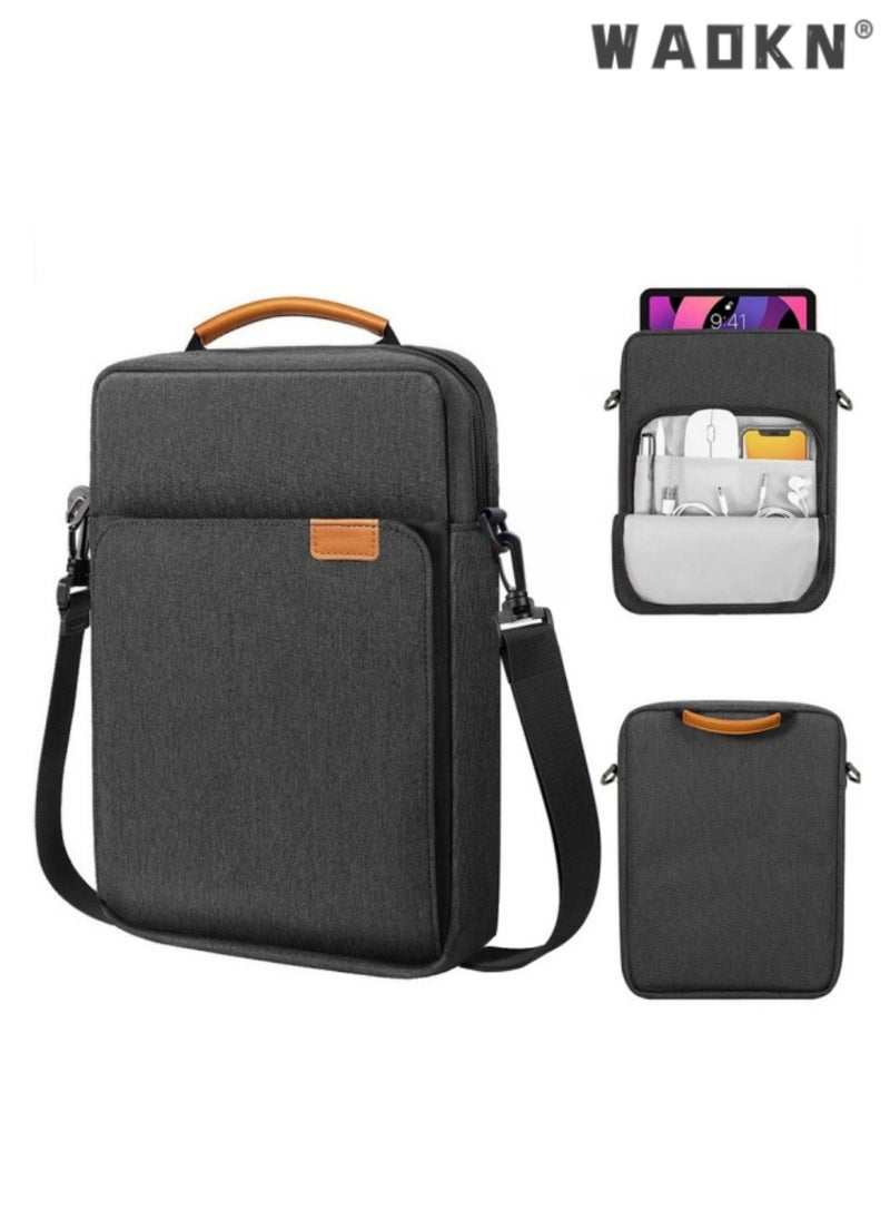 IPad storage bag, tablet bag, 12.9-inch 13 inch laptop, shoulder bag, crossbody bag, black handbag