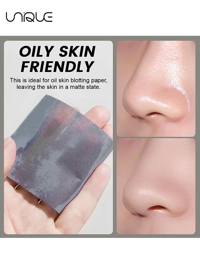 700 Pcs Facial Oil Blotting Paper - Facial Fragrance Blotting Paper - With Puff Mirror Face Blotting Paper - Oily Skin Care Blotting Paper - Men and Women - Suitable for All Skin Types - Portable