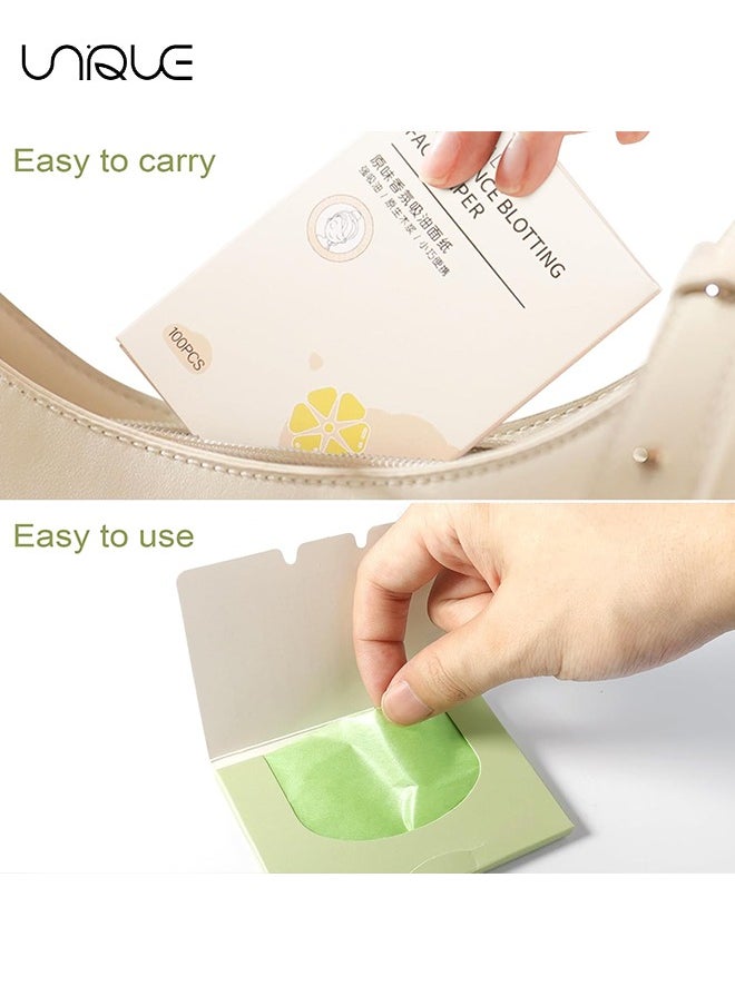 700 Pcs Facial Oil Blotting Paper - Facial Fragrance Blotting Paper - With Puff Mirror Face Blotting Paper - Oily Skin Care Blotting Paper - Men and Women - Suitable for All Skin Types - Portable