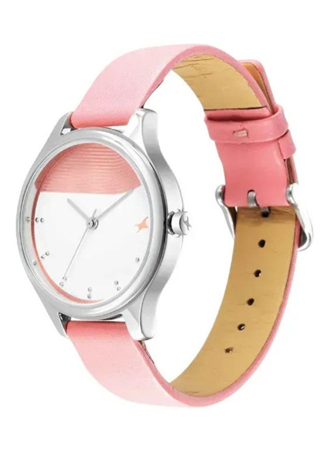 Fastrack Stunners Quartz Analog Watch for Girls With Pink Dial Leather Strap