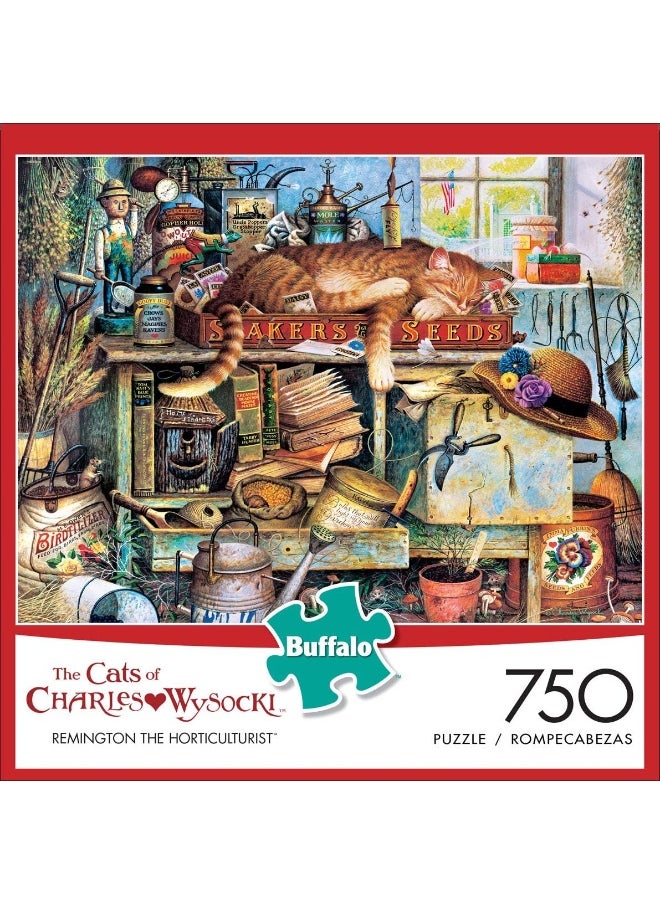 Buffalo Games - The Cats of Charles Wysocki - Remington The Horticulturist - 750 Piece Jigsaw Puzzle