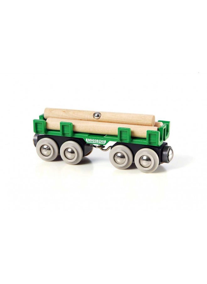 BRIO World - 33696 Lumber Loading Wagon | 4 Piece Train Toy for Kids Ages 3 and Up - Green