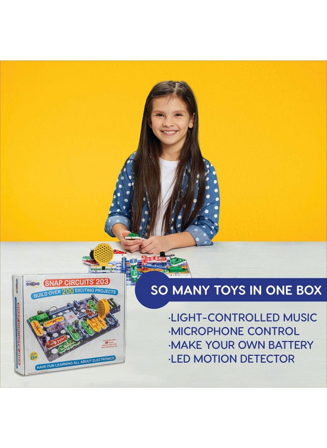 Snap Circuits 203 Electronics Exploration Kit | Over 200 STEM Projects | Full Color Project Manual | 42 Snap Modules | Unlimited Fun