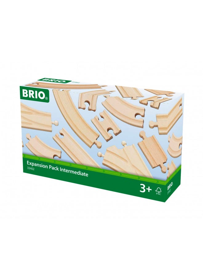 BRIO World 33402 Expansion Pack Intermediate | Wooden Train Tracks for Kids Age 3 and Up