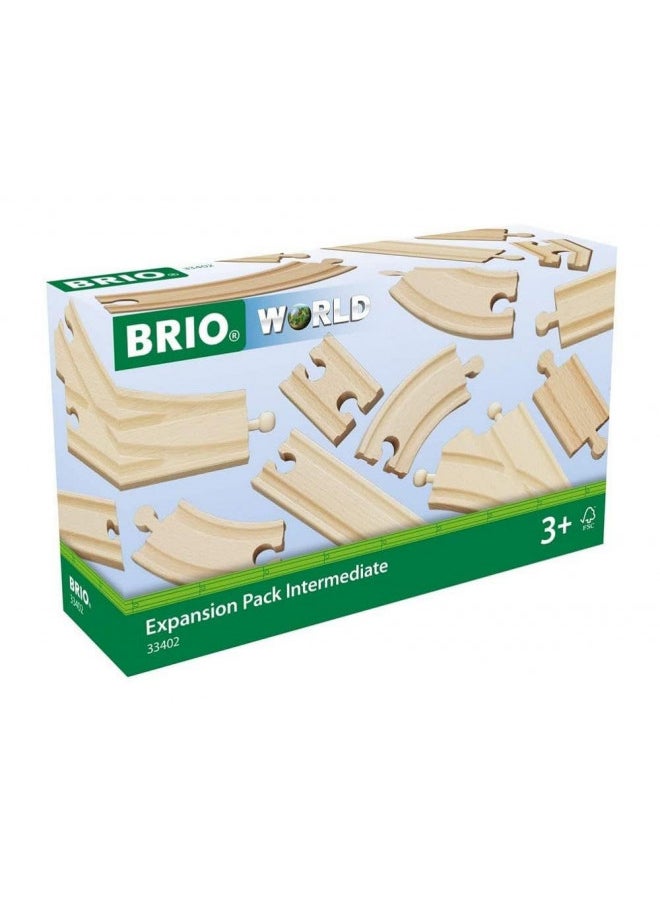 BRIO World 33402 Expansion Pack Intermediate | Wooden Train Tracks for Kids Age 3 and Up