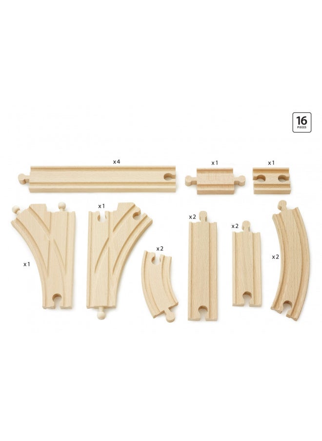 BRIO World 33402 Expansion Pack Intermediate | Wooden Train Tracks for Kids Age 3 and Up