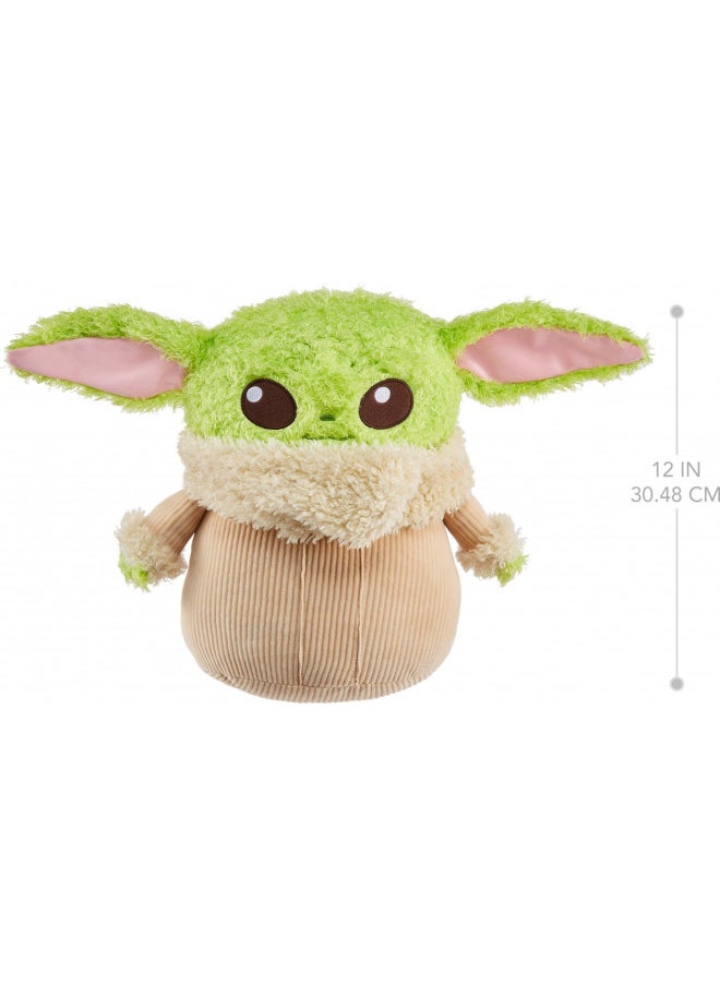 Mattel Star Wars Toys, Grogu Plush Figure, Soft 'n Fuzzy, Push Hand for Sound, Collectible Stuffed Animals, Kids