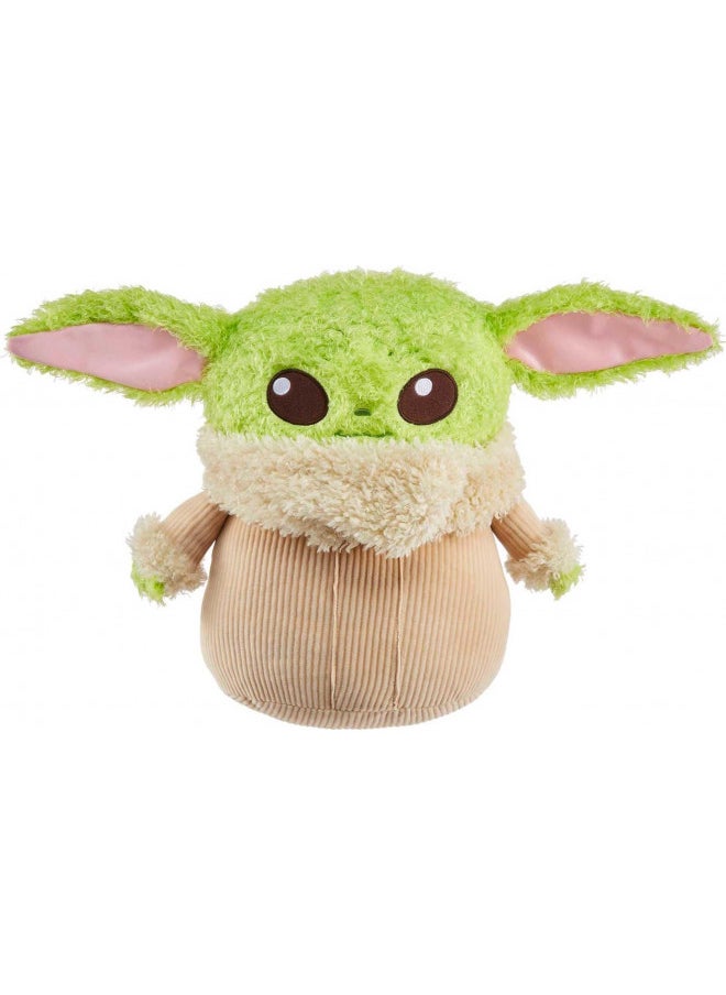 Mattel Star Wars Toys, Grogu Plush Figure, Soft 'n Fuzzy, Push Hand for Sound, Collectible Stuffed Animals, Kids