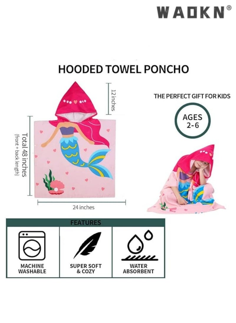 Soft Microfiber Bath Towel for Toddlers Aged 1-6: Hooded Design for Added Comfort, Super Absorbent & Ultra-Gentle on Sensitive Skin, Perfect Companion for Swimming, Beach Trips, Water Play Activities, and Post-Bath Warmth (1Pcs)