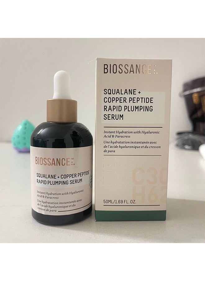 Squalane + Copper Peptide Rapid Plumping Serum-Powerfully Hydrating Face Serum that Instantly Plumps and Firms with Collagen Boosting Copper Peptides 50ML