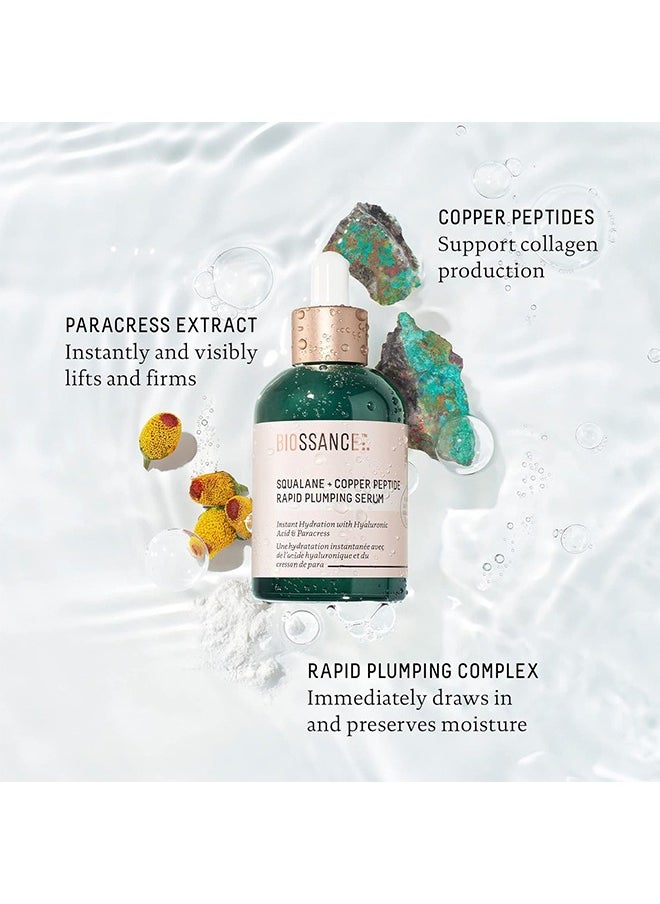 Squalane + Copper Peptide Rapid Plumping Serum-Powerfully Hydrating Face Serum that Instantly Plumps and Firms with Collagen Boosting Copper Peptides 50ML