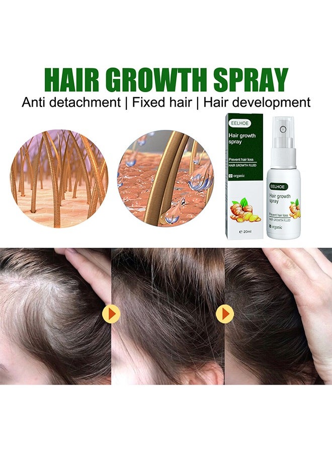 Hair growth spray, Rapid Growth Hair Treatment 7 Day Hair Growth Serum Essence Oil Regrow, Ginger Essential Oil Stop Hair Loss Hair, Thinning Treatment Hair Growth Oil for Women & Men 20ml