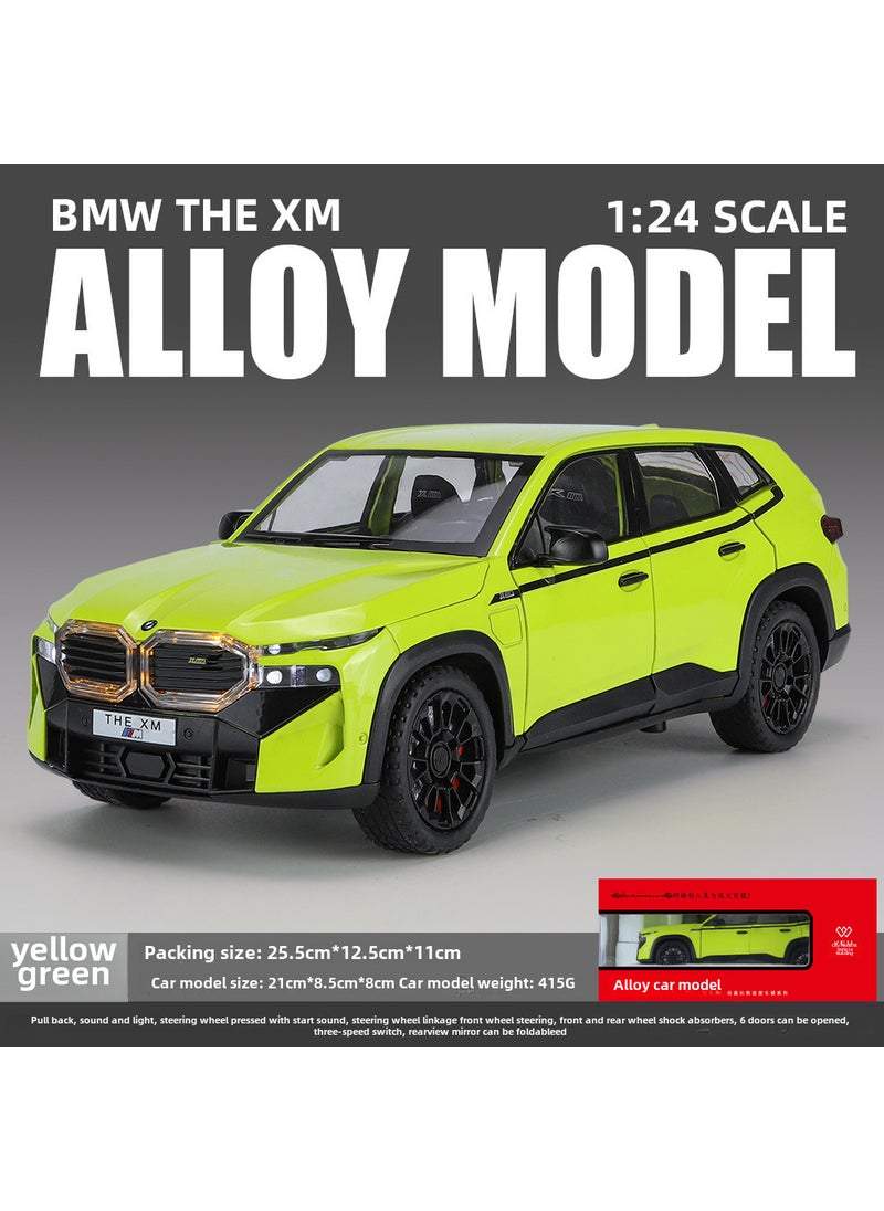 1:24 Scale Alloy BMW XM Model Car with Sound and Light 2022-330 green foam box