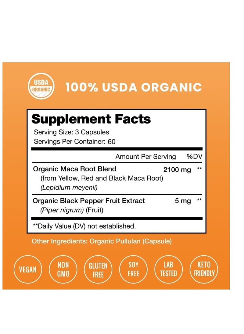 Maca Organic Peruvian 2100Mg - 180 Caps