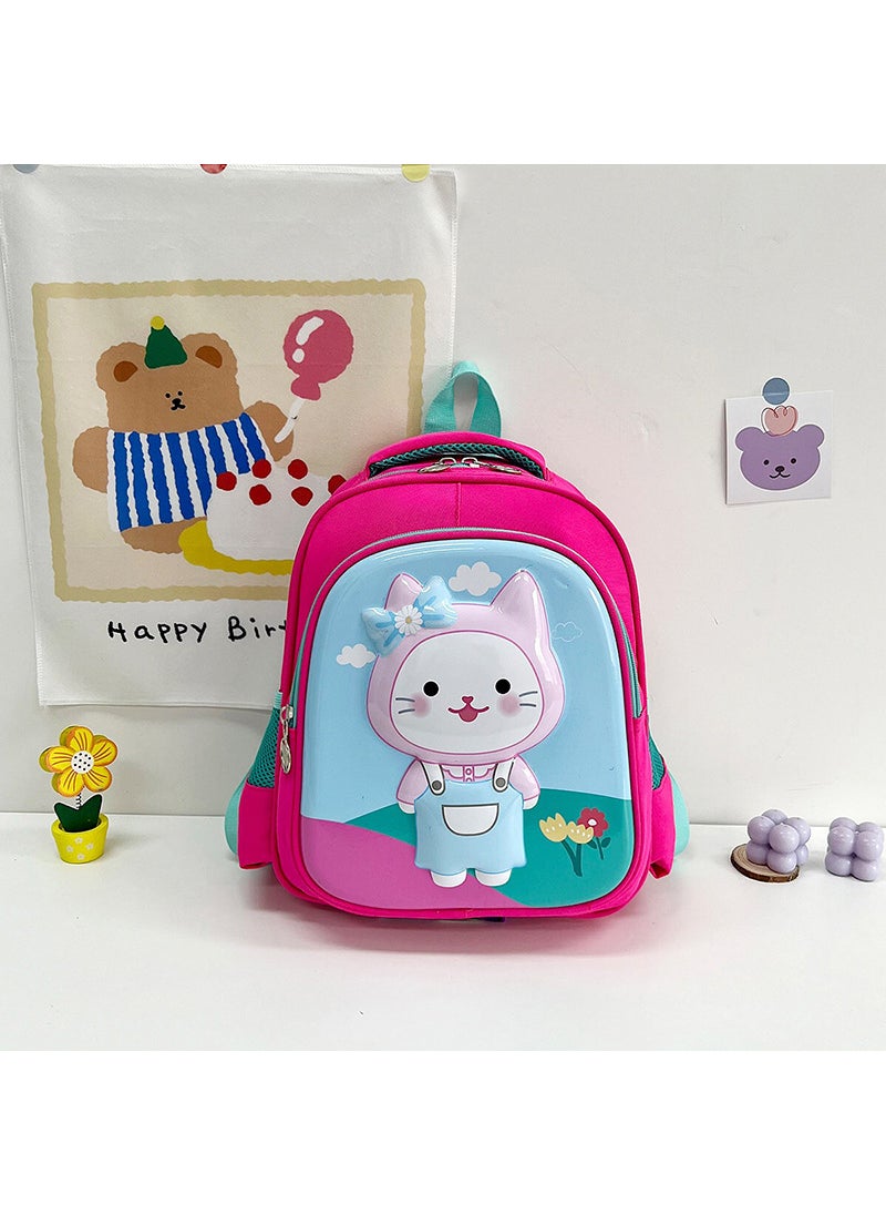 1 x 5 pcs Cute Cartoon Animal Kids Backpack EVA Oxford Rose Red