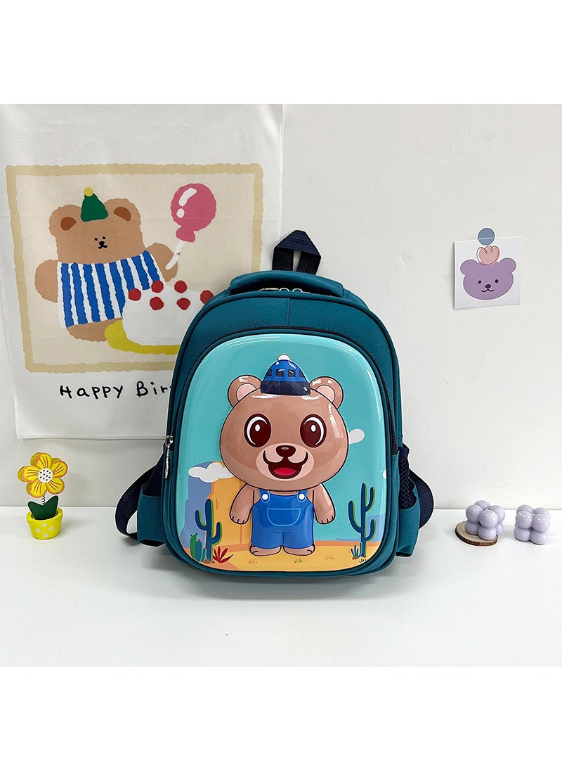 1 x 5 pcs Cute Cartoon Animal Kids Backpack EVA Oxford Green