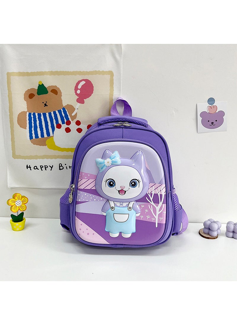 1 x 5 pcs Cute Cartoon Animal Kids Backpack EVA Oxford Purple