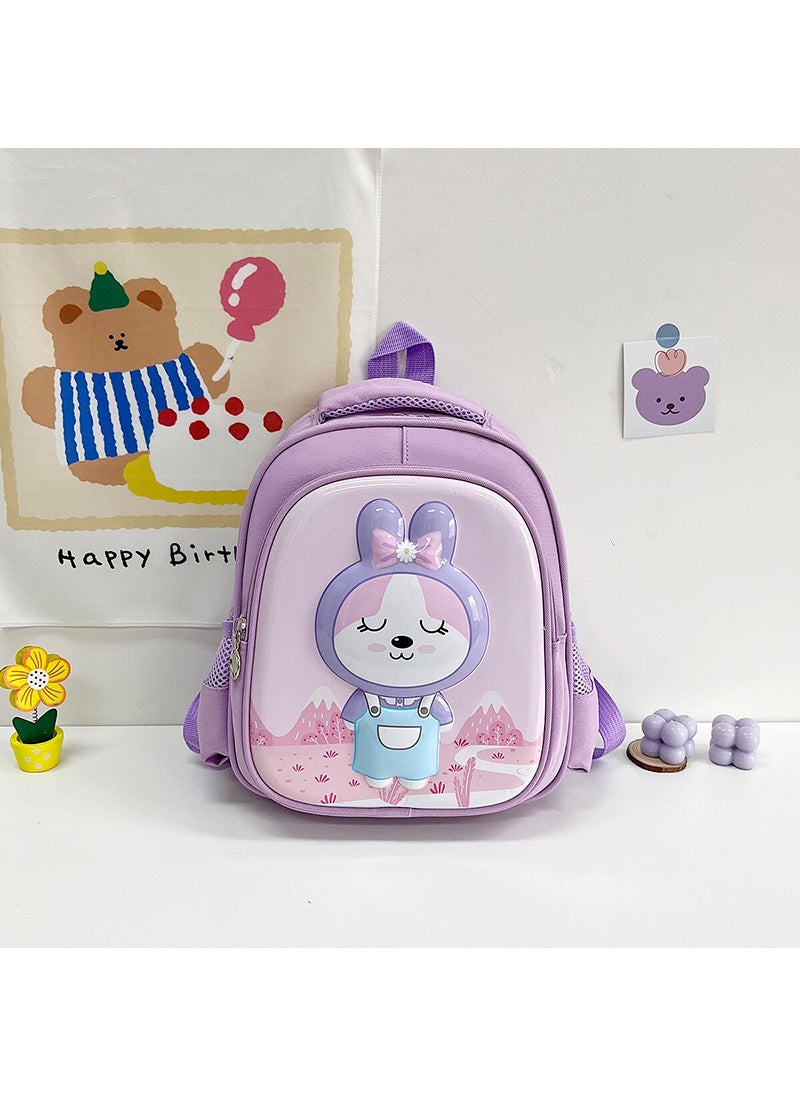 1 x 5 pcs Cute Cartoon Animal Kids Backpack EVA Oxford Taro purple