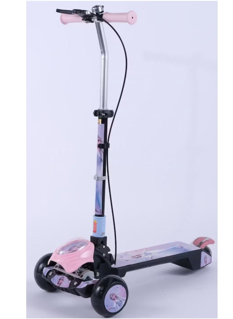 3 Wheel Children's Folding Adjustable Height Scooters For Ages 3-16 Years With Music And Light, with brake