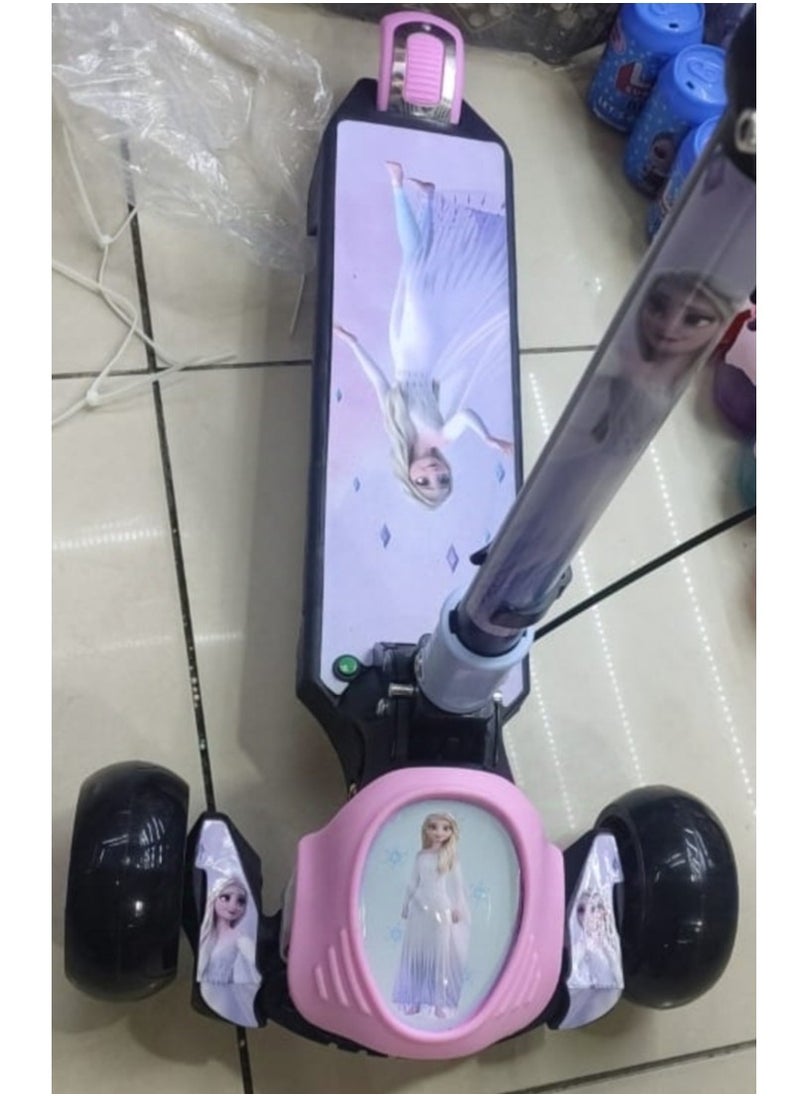 3 Wheel Children's Folding Adjustable Height Scooters For Ages 3-16 Years With Music And Light, with brake