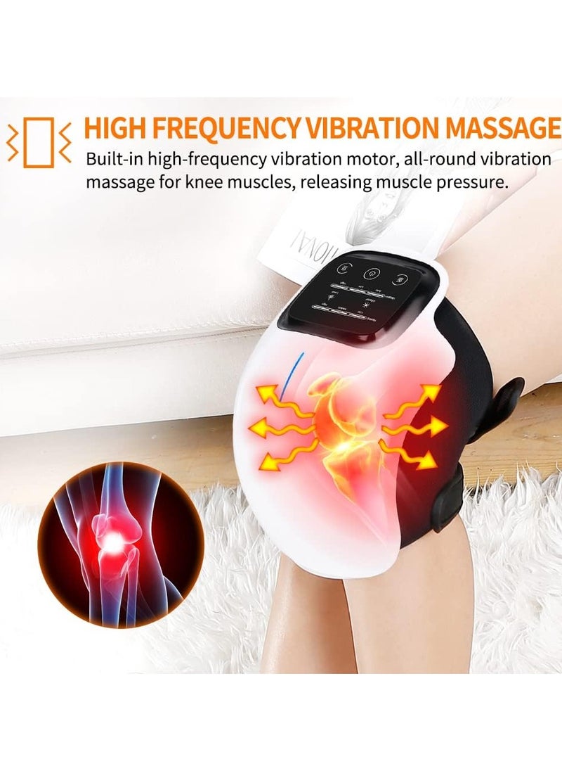 Cordless Knee Massager with Heat, 3 Vibration Modes & 3 Heating Levels, Gift for Men, Women