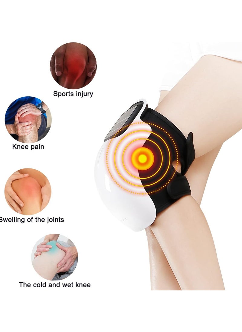 Cordless Knee Massager with Heat, 3 Vibration Modes & 3 Heating Levels, Gift for Men, Women