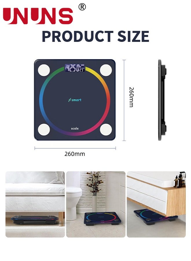 Smart Weight Scale,Bathroom Scale,Invisible-Backlit Screen Digital Body Weight Scale,Scratch Resistant Accurate Glass Scale,Up To 400 Pounds,Blue