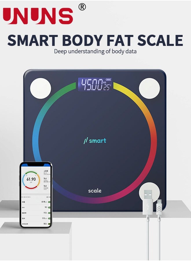 Smart Weight Scale,Bathroom Scale,Invisible-Backlit Screen Digital Body Weight Scale,Scratch Resistant Accurate Glass Scale,Up To 400 Pounds,Blue