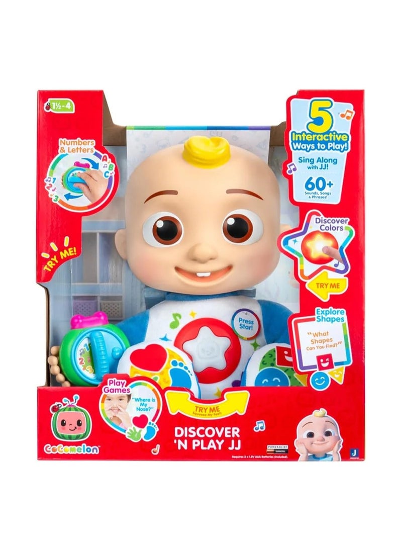 Discover ‘N Play JJ - Explore Shapes, Colours, ABC’s, 123’s, Listen to 5 Fan-Favourite Songs, and 50+ Phrases - Feature Plush 10” JJ Doll for Kids