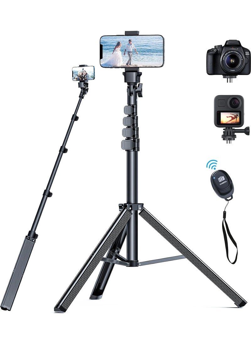 Phone Tripod - 66 [Stable & Tall] iPhone Tripod Stand with Remote, Tripod for iPhone Compatible with iPhone 16 15 Pro Max 14 13 Plus,Samsung S22/ Camera/GoPro/Video Recording