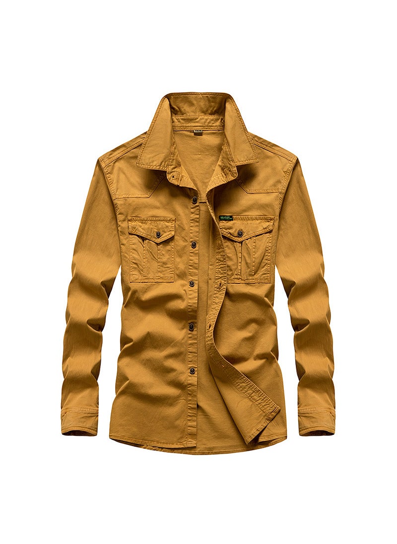 Trendy Mens Loose Fit Fashion Shirt Orange