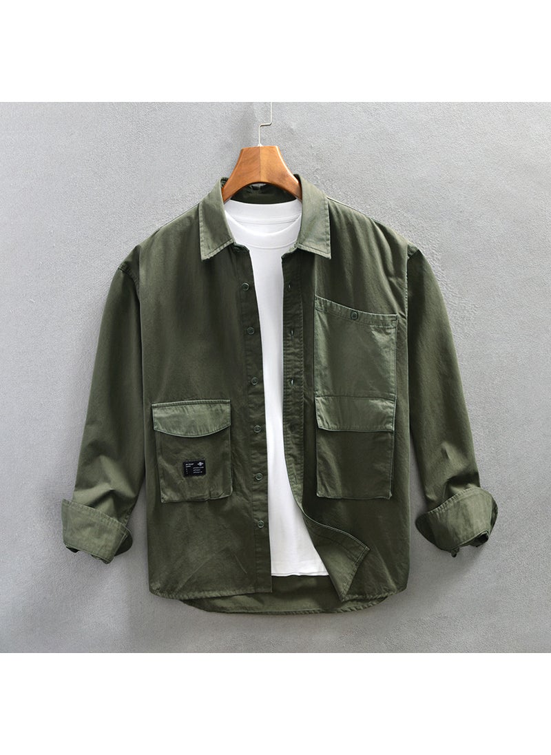 Mens Z786 Cotton Casual Work Shirt army green