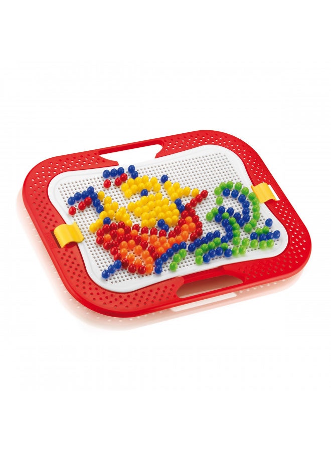 Quercetti - FantaColor Design - 300 Piece Creative Art Set with Colored Pegs and Storage Tray, for Kids Ages 3 Years +