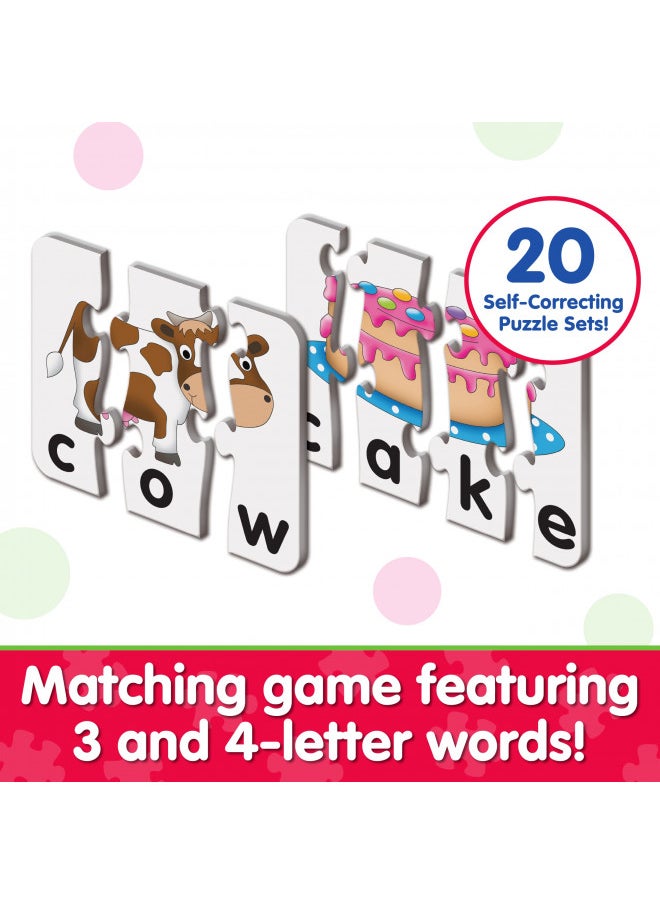 The Learning Journey: Match It! - Spelling - 20 Piece Self-Correcting Spelling Puzzle for Three and Four Letter Words with Matching Images - Learning Toys for 4 Year Olds - Award Winning Toys