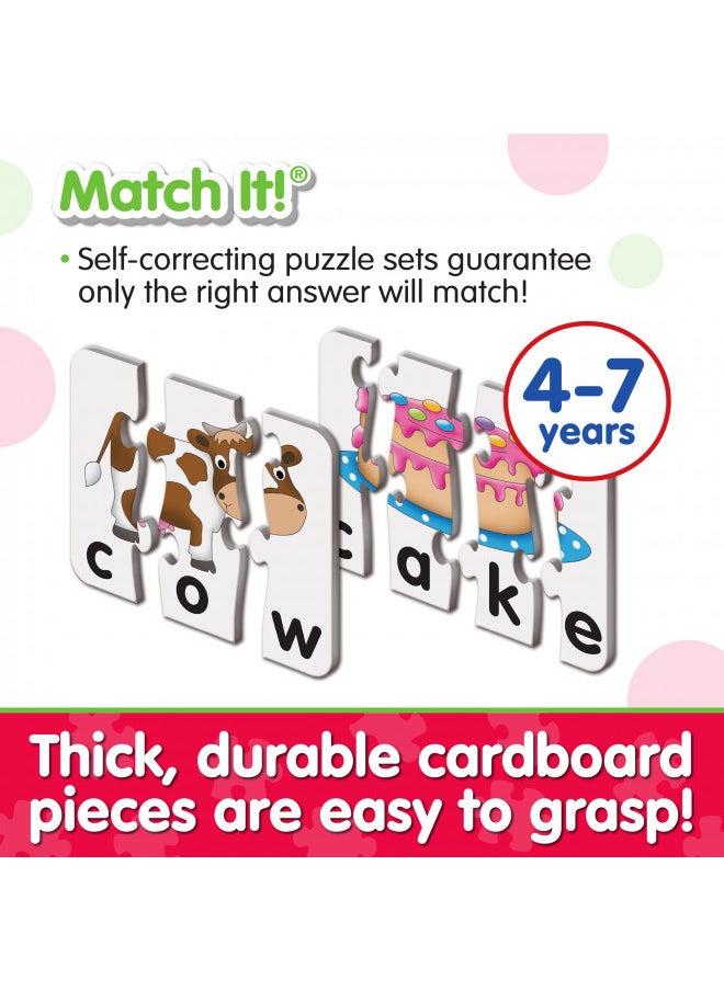 The Learning Journey: Match It! - Spelling - 20 Piece Self-Correcting Spelling Puzzle for Three and Four Letter Words with Matching Images - Learning Toys for 4 Year Olds - Award Winning Toys