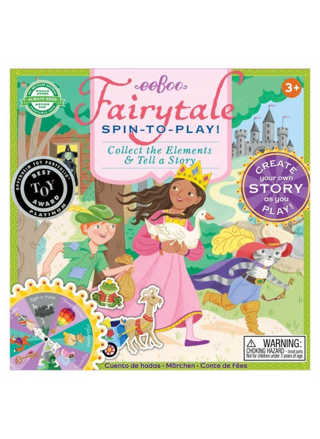 eeBoo: Fairytale Spinner, Collect The Elements & Tell a Story, Create Your Own Story as You Play, for 2 to 4 Players, for Ages 5 and up