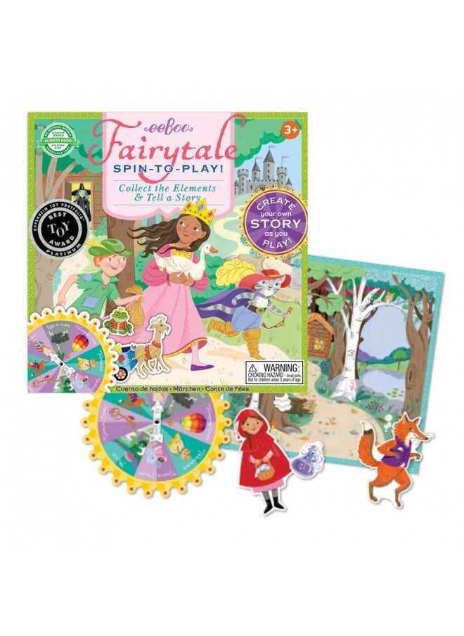 eeBoo: Fairytale Spinner, Collect The Elements & Tell a Story, Create Your Own Story as You Play, for 2 to 4 Players, for Ages 5 and up