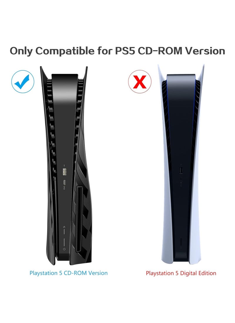 PS5 Cover Plates for PS5 Console, Hard Shockproof Cover PS5 Skins Shell Panels for PS5 Console, Anti-Scratch Dustproof Face Plates Replacement Accessories for PlayStation 5 Disc Edition, Game console protective case