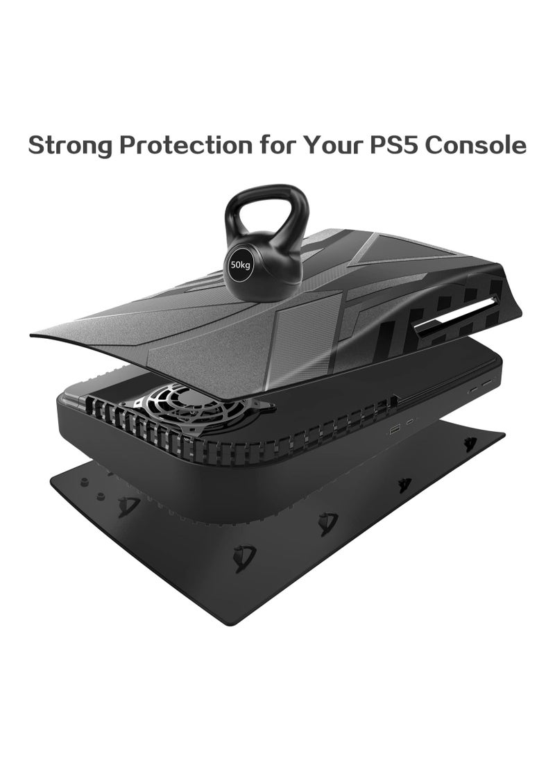 PS5 Cover Plates for PS5 Console, Hard Shockproof Cover PS5 Skins Shell Panels for PS5 Console, Anti-Scratch Dustproof Face Plates Replacement Accessories for PlayStation 5 Disc Edition, Game console protective case