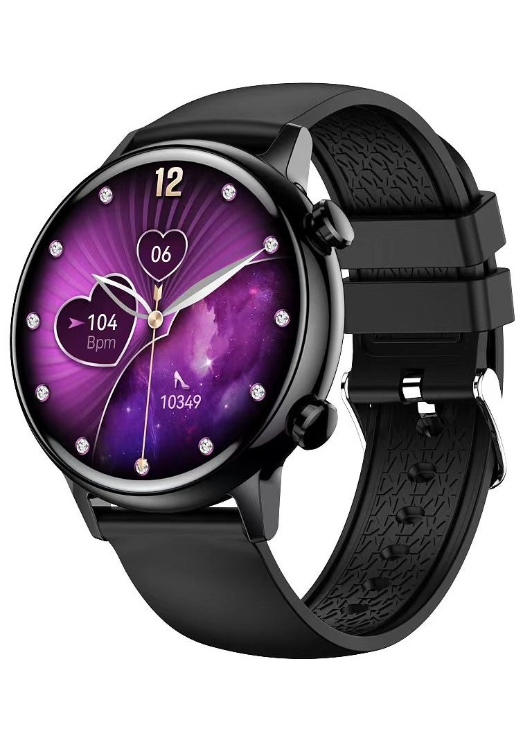 Round Amoled Screen Women’s Smart Watch HK39 1.1 Inch Magnetic Charging Waterproof NFC FitCloudPro App Smartwatch with Call Function