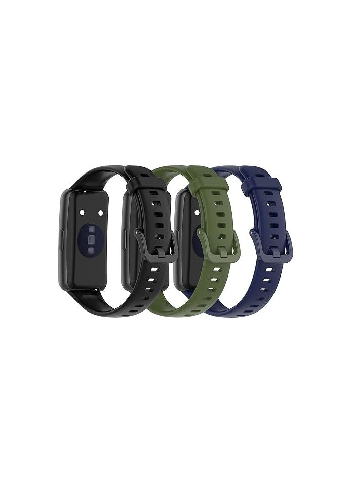 3PCS Straps Compatible with Huawei Band 7 Replacement Strap Waterproof Sports Silicone Straps Compatible with Huawei Band 7 Smartwatch