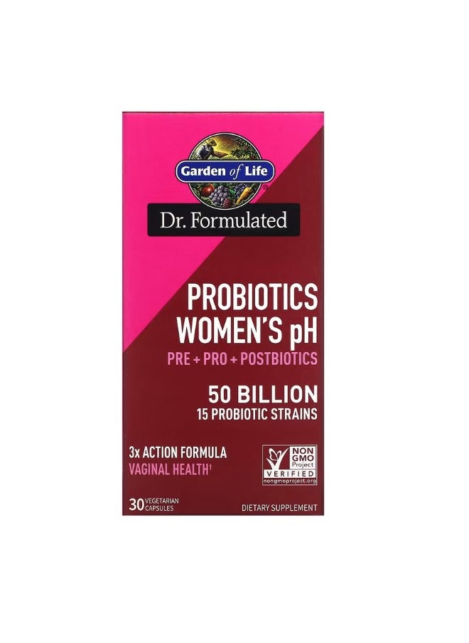 Probiotics Womens pH 50 Billion 30 Vegetarian Capsules